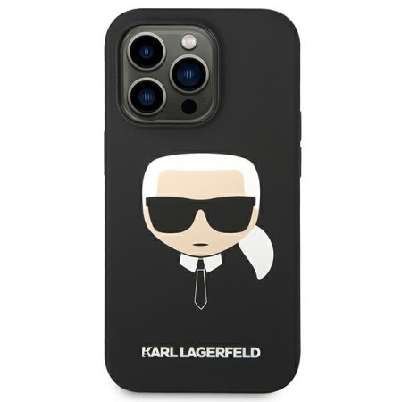 Husa pentru iPhone 14 Pro Max - Karl Lagerfeld Silicone (KLHCP14XSLKHBK) - Karls Head