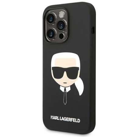 Husa pentru iPhone 14 Pro Max - Karl Lagerfeld Silicone (KLHCP14XSLKHBK) - Karls Head