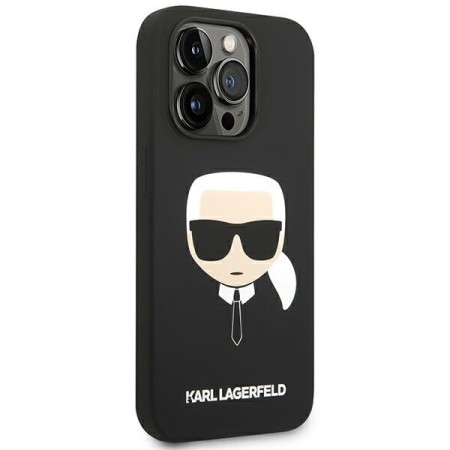 Husa pentru iPhone 14 Pro Max - Karl Lagerfeld Silicone (KLHCP14XSLKHBK) - Karls Head