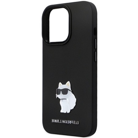 Husa pentru iPhone 14 Pro Max - Karl Lagerfeld Silicone (KLHCP14XSMHCNPK) - Choupette Metal Pin