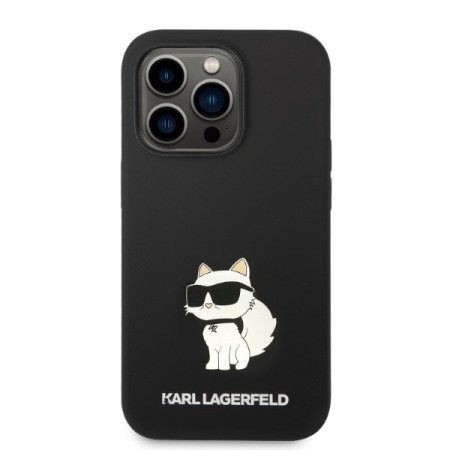 Husa pentru iPhone 14 Pro Max - Karl Lagerfeld Silicone (KLHCP14XSNCHBCK) - Choupette