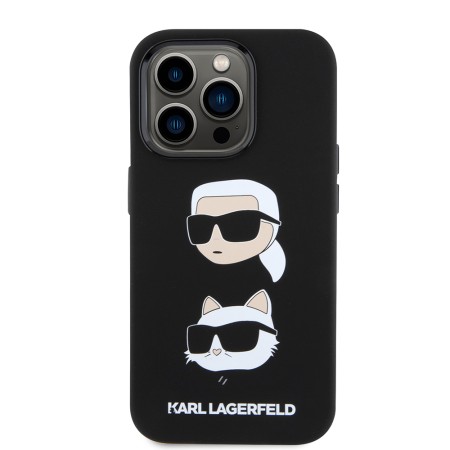 Husa pentru iPhone 15 Pro - Karl Lagerfeld Silicone (KLHCP15LSDHKCNK) - KarlandChoupette Head