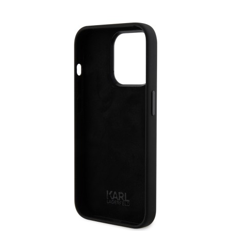 Husa pentru iPhone 15 Pro - Karl Lagerfeld Silicone (KLHCP15LSDHKCNK) - KarlandChoupette Head