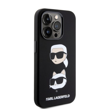 Husa pentru iPhone 15 Pro - Karl Lagerfeld Silicone (KLHCP15LSDHKCNK) - KarlandChoupette Head