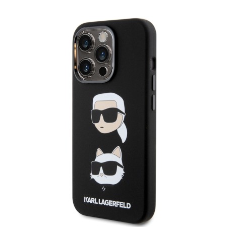 Husa pentru iPhone 15 Pro - Karl Lagerfeld Silicone (KLHCP15LSDHKCNK) - KarlandChoupette Head