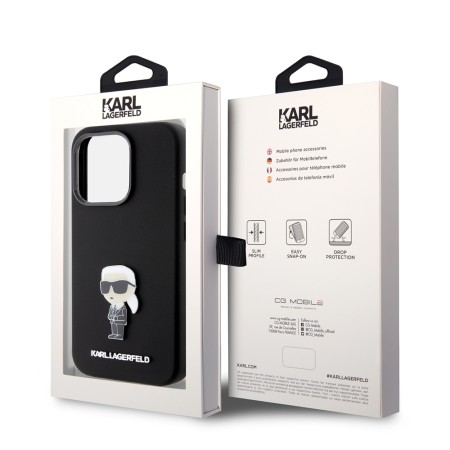 Husa pentru iPhone 15 Pro - Karl Lagerfeld Silicone (KLHCP15LSMHKNPK) - Ikonik