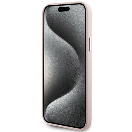 Husa pentru iPhone 15 Plus / iPhone 14 Plus - Karl Lagerfeld Silicone (KLHCP15MSMHCNPP) - Pink Choupette Metal Pin