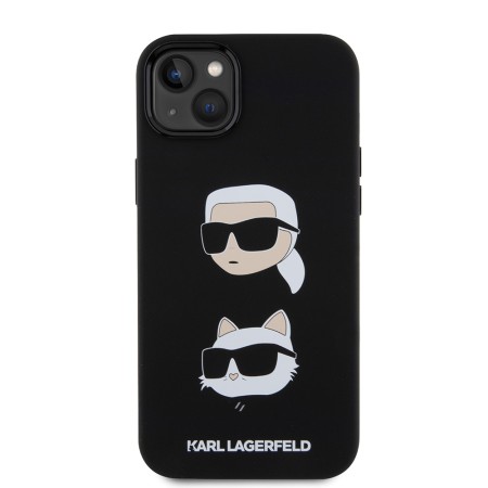 Husa pentru iPhone 15 Plus / iPhone 14 Plus - Karl Lagerfeld Silicone (KLHCP15MSDHKCNK) - KarlandChoupette Head