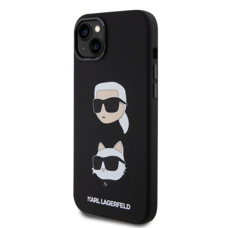 Husa pentru iPhone 15 Plus / iPhone 14 Plus - Karl Lagerfeld Silicone (KLHCP15MSDHKCNK) - KarlandChoupette Head