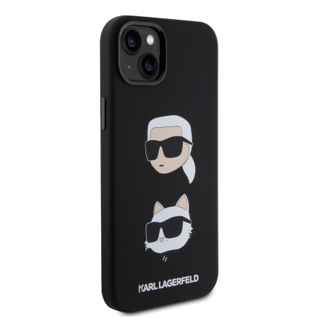 Husa pentru iPhone 15 Plus / iPhone 14 Plus - Karl Lagerfeld Silicone (KLHCP15MSDHKCNK) - KarlandChoupette Head