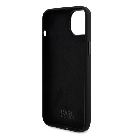 Husa pentru iPhone 15 Plus / iPhone 14 Plus - Karl Lagerfeld Silicone (KLHCP15MSMHKNPK) - Ikonik Metal Pin