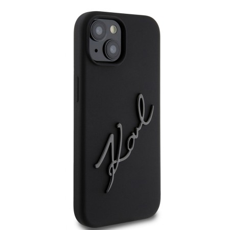 Husa pentru iPhone 15 / iPhone 14 / iPhone 13 - Karl Lagerfeld Silicone (KLHCP15SSKSBMCK) - Karl Script