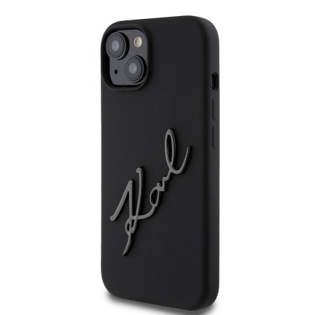 Husa pentru iPhone 15 / iPhone 14 / iPhone 13 - Karl Lagerfeld Silicone (KLHCP15SSKSBMCK) - Karl Script