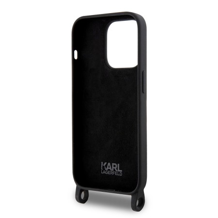 Husa pentru iPhone 15 Pro Max - Karl Lagerfeld Silicone Crossbody (KLHCP15XSCBSKNK) - Ikonik