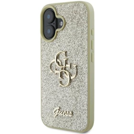 Husa pentru iPhone 16 Plus - Guess Glitter Fixed Big 4G (GUHCP16MHG4SGD) - Gold