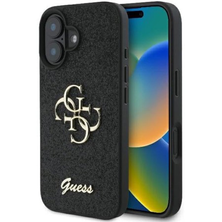 Husa pentru iPhone 16 - Guess Glitter Fixed Big 4G (GUHCP16SHG4SGK) - Black