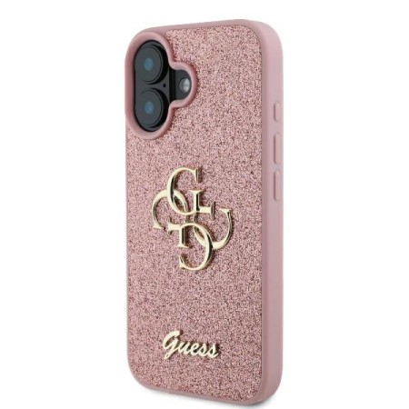 Husa pentru iPhone 16 - Guess Glitter Fixed Big 4G (GUHCP16SHG4SGP) - Pink