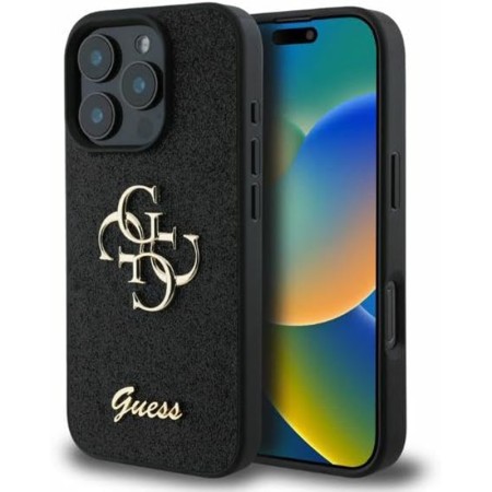 Husa pentru iPhone 16 Pro Max - Guess Glitter Fixed Big 4G (GUHCP16XHG4SGK) - Black