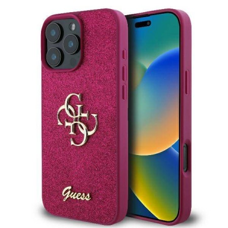 Husa pentru iPhone 16 Pro Max - Guess Glitter Fixed Big 4G (GUHCP16XHG4SGU) - Purple