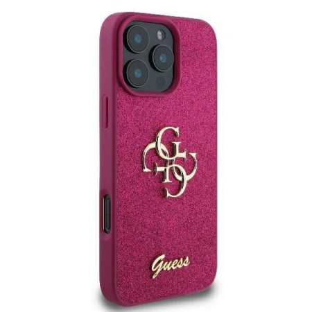 Husa pentru iPhone 16 Pro Max - Guess Glitter Fixed Big 4G (GUHCP16XHG4SGU) - Purple