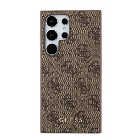 Husa pentru Samsung Galaxy S24 Ultra - Guess Hardcase 4G Metal Gold Logo (GUHCS24LG4GFBR) - Brown