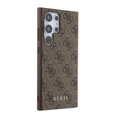 Husa pentru Samsung Galaxy S24 Ultra - Guess Hardcase 4G Metal Gold Logo (GUHCS24LG4GFBR) - Brown