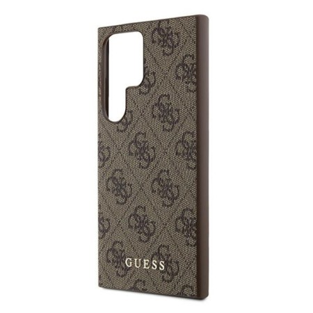 Husa pentru Samsung Galaxy S24 Ultra - Guess Hardcase 4G Metal Gold Logo (GUHCS24LG4GFBR) - Brown