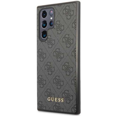 Husa pentru Samsung Galaxy S24 Ultra - Guess Hardcase 4G Metal Gold Logo (GUHCS24LG4GFGR) - Black