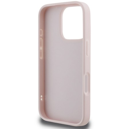 Husa pentru iPhone 16 Pro - Guess Quilted Metal Logo (GUHCP16LPSQSQSP) - Pink