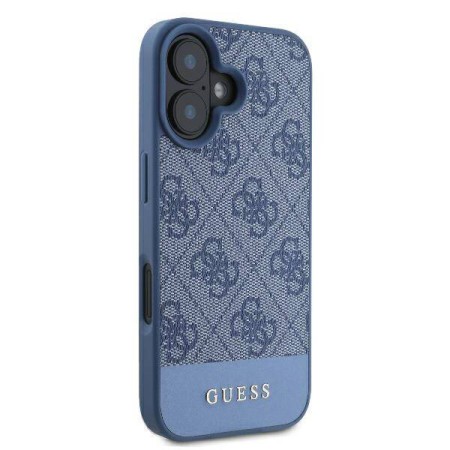 Husa pentru iPhone 16 - Guess Hardcase 4G Bottom Stripe (GUHCP16SG4GLBL) - Blue