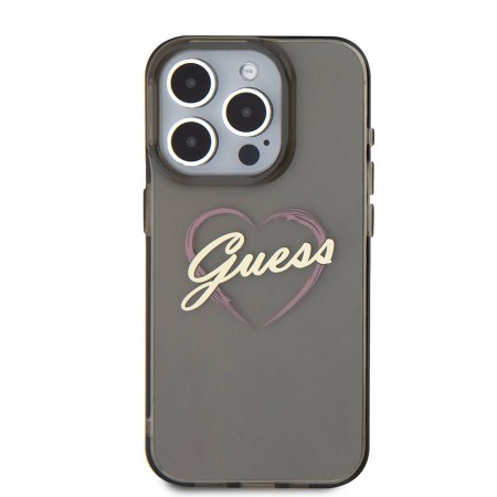 Husa pentru iPhone 16 Pro - Guess Hardcase IML Heart (GUHCP16LHCHGSPK) - Black