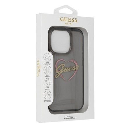 Husa pentru iPhone 16 Pro - Guess Hardcase IML Heart (GUHCP16LHCHGSPK) - Black