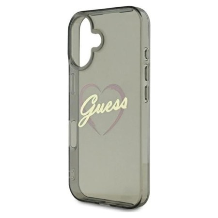 Husa pentru iPhone 16 Plus - Guess Hardcase IML Heart (GUHCP16MHCHGSPK) - Black