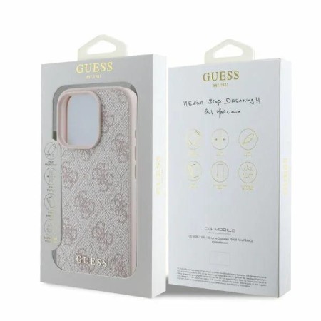 Husa pentru iPhone 16 Pro - Guess Hardcase 4G Classic (GUHCP16LG4GFPI) - Pink