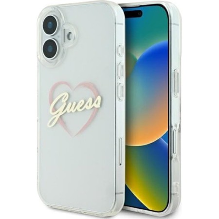 Husa pentru iPhone 16 Plus - Guess Hardcase IML Heart (GUHCP16MHCHGSPT) - Clear