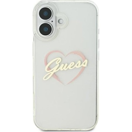 Husa pentru iPhone 16 Plus - Guess Hardcase IML Heart (GUHCP16MHCHGSPT) - Clear