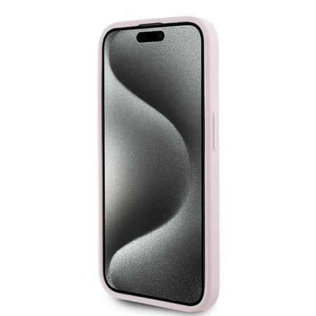 Husa pentru iPhone 15 Pro - Karl Lagerfeld Diagonal Quilted Script (KLHCP15LPQDSMGP) - Pink