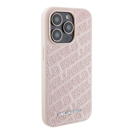 Husa pentru iPhone 15 Pro - Karl Lagerfeld Diagonal Quilted K Pattern (KLHCP15LPQKPMP) - Pink