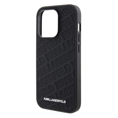 Husa pentru iPhone 15 Pro - Karl Lagerfeld Diagonal Quilted K Pattern (KLHCP15LPQKPMK) - Black