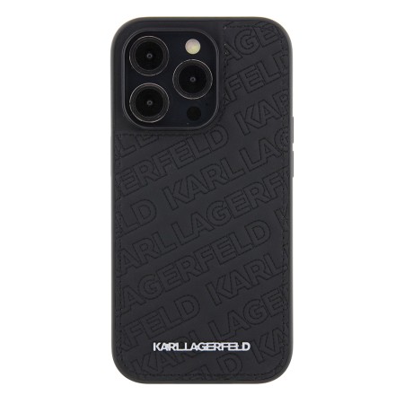 Husa pentru iPhone 15 Pro - Karl Lagerfeld Diagonal Quilted K Pattern (KLHCP15LPQKPMK) - Black