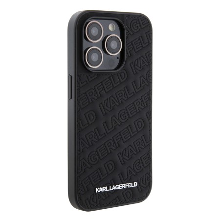 Husa pentru iPhone 15 Pro - Karl Lagerfeld Diagonal Quilted K Pattern (KLHCP15LPQKPMK) - Black