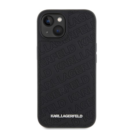 Husa pentru iPhone 15 / iPhone 14 / iPhone 13 - Karl Lagerfeld Diagonal Quilted K Pattern (KLHCP15SPQKPMK) - Black