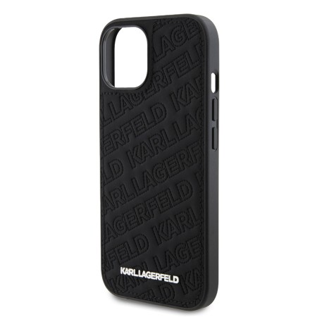 Husa pentru iPhone 15 / iPhone 14 / iPhone 13 - Karl Lagerfeld Diagonal Quilted K Pattern (KLHCP15SPQKPMK) - Black