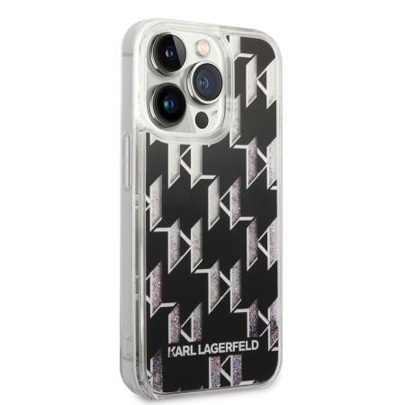 Husa pentru iPhone 14 Pro - Karl Lagerfeld Hardcase Liquid Glitter (KLHCP14LLMNMK) - Monogram