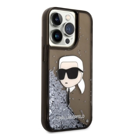 Husa pentru iPhone 14 Pro - Karl Lagerfeld Hardcase Glitter (KLHCP14LLNKHCK) - Karl Head