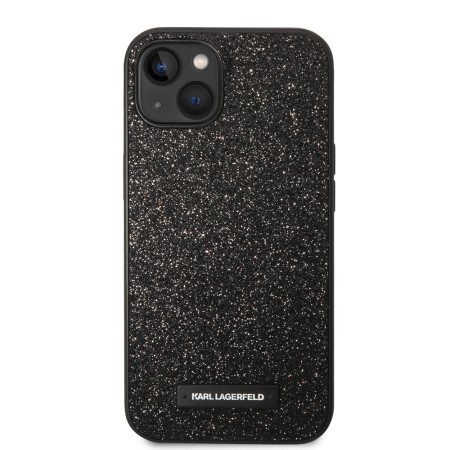 Husa pentru iPhone 15 Plus / iPhone 14 Plus - Karl Lagerfeld Hardcase Glitter (KLHCP14MG2ELK) - Plaque Logo