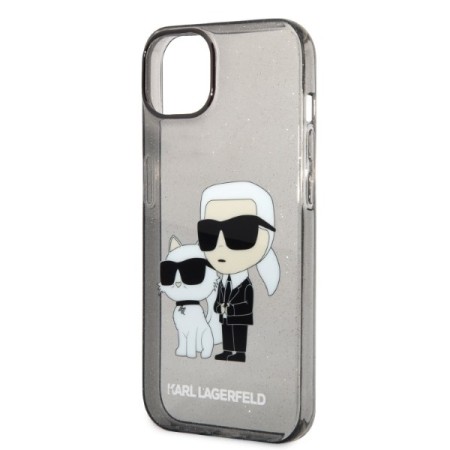 Husa pentru iPhone 15 Plus / iPhone 14 Plus - Karl Lagerfeld Hardcase Glitter (KLHCP14MHNKCTGK) - KarlandChoupette