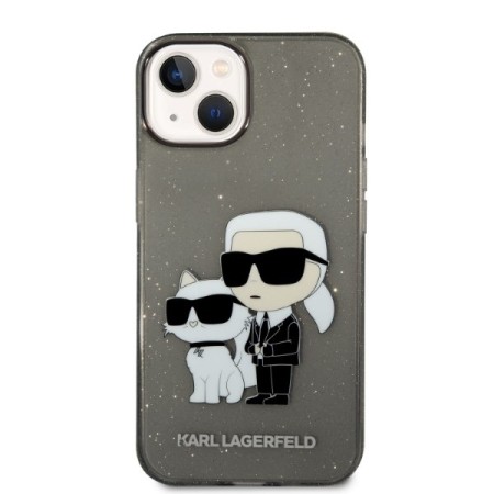 Husa pentru iPhone 15 Plus / iPhone 14 Plus - Karl Lagerfeld Hardcase Glitter (KLHCP14MHNKCTGK) - KarlandChoupette