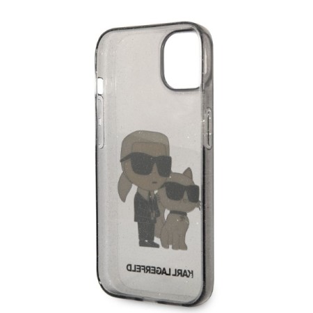 Husa pentru iPhone 15 Plus / iPhone 14 Plus - Karl Lagerfeld Hardcase Glitter (KLHCP14MHNKCTGK) - KarlandChoupette