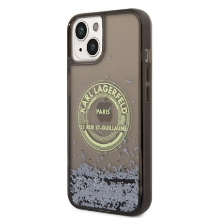 Husa pentru iPhone 15 Plus / iPhone 14 Plus - Karl Lagerfeld Hardcase Liquid Glitter (KLHCP14MLCRSGRK) - RSG